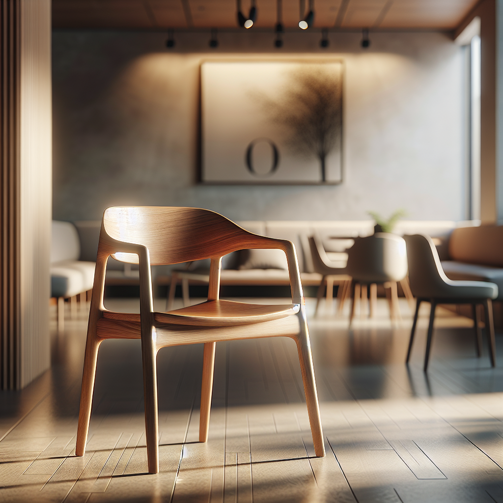 Kursi cafe minimalis dari kayu jati model Cadasari di interior cafe modern
