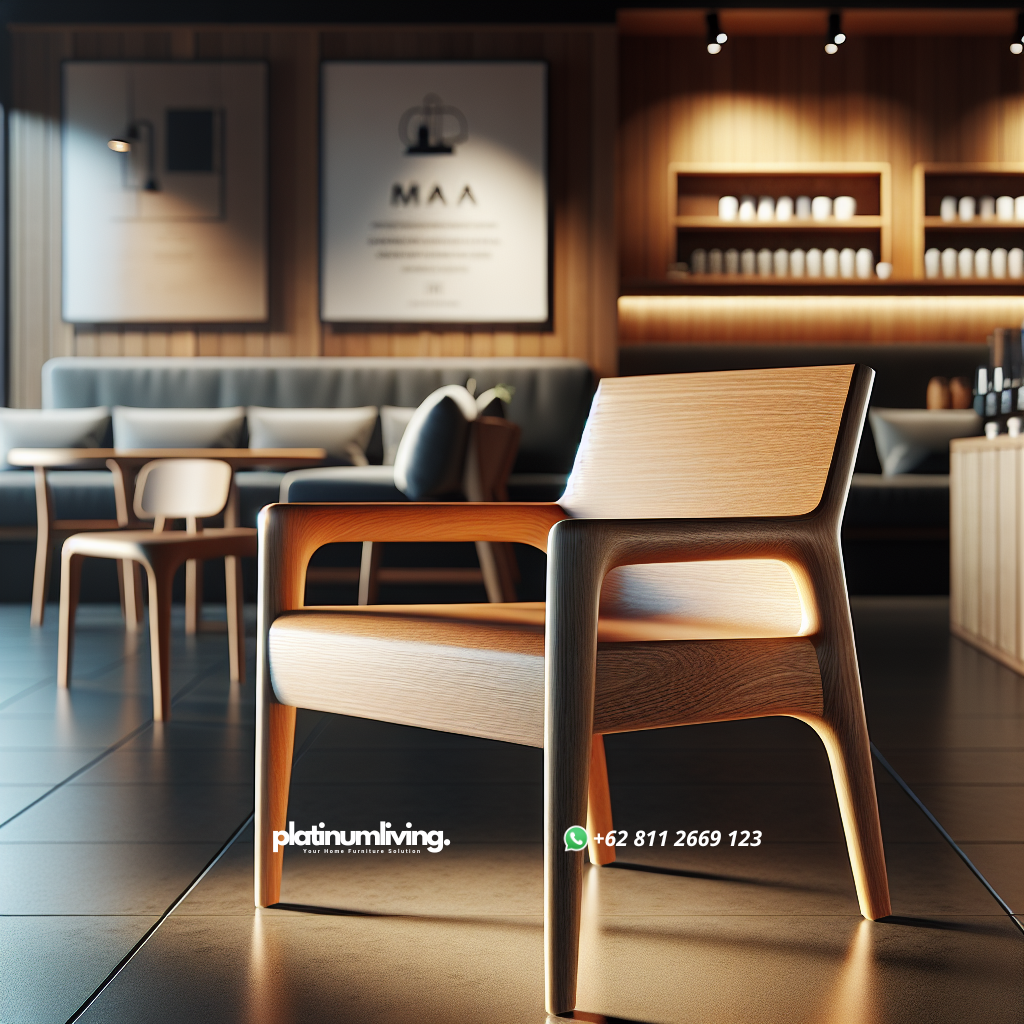 Kursi Cafe Jati Minimalis Maja: Pilihan Tepat untuk Suasana Cafe yang Stylish dan Nyaman 1 Kursi cafe kayu jati minimalis Maja dengan desain modern