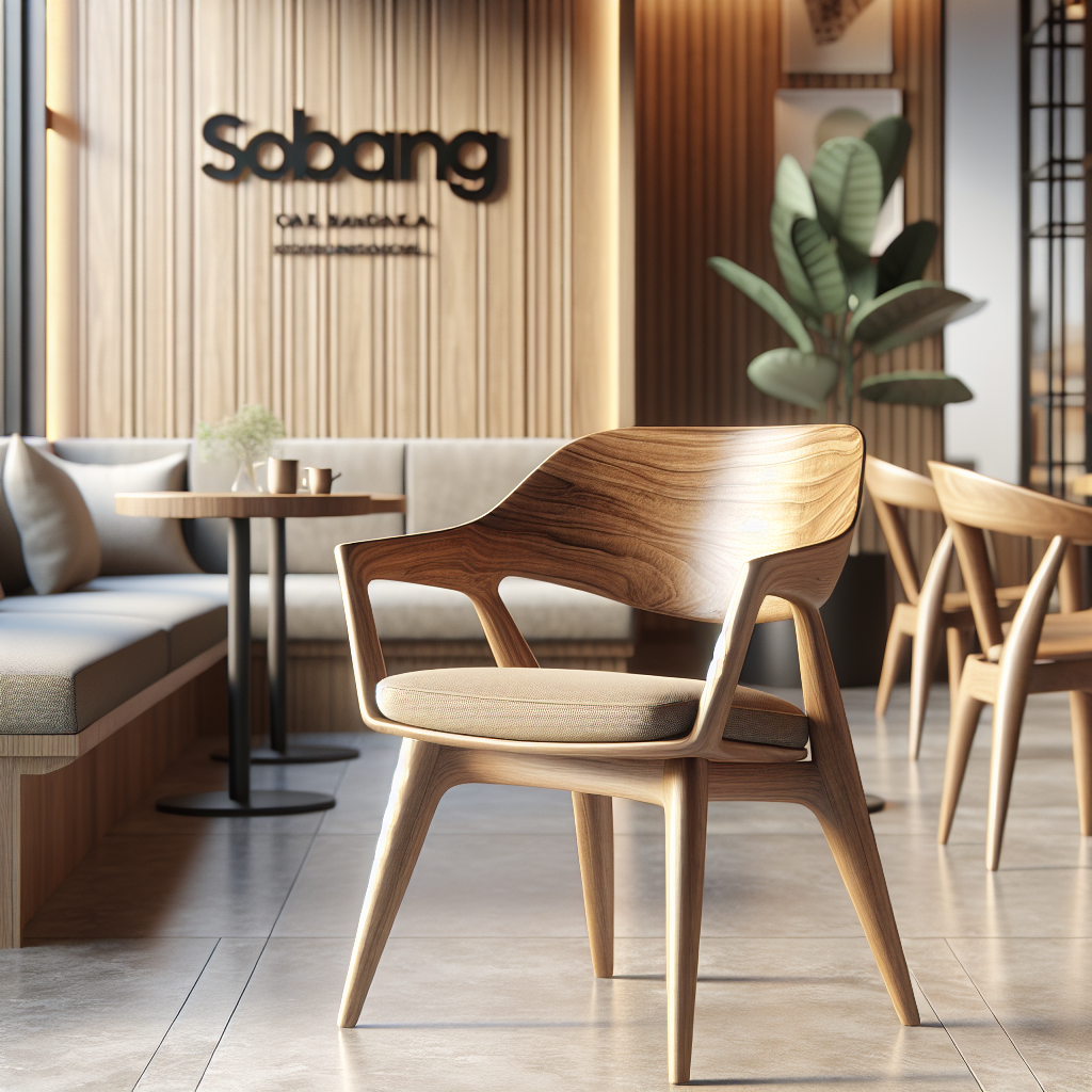 Kursi cafe kayu jati model minimalis Sobang di interior kafe modern