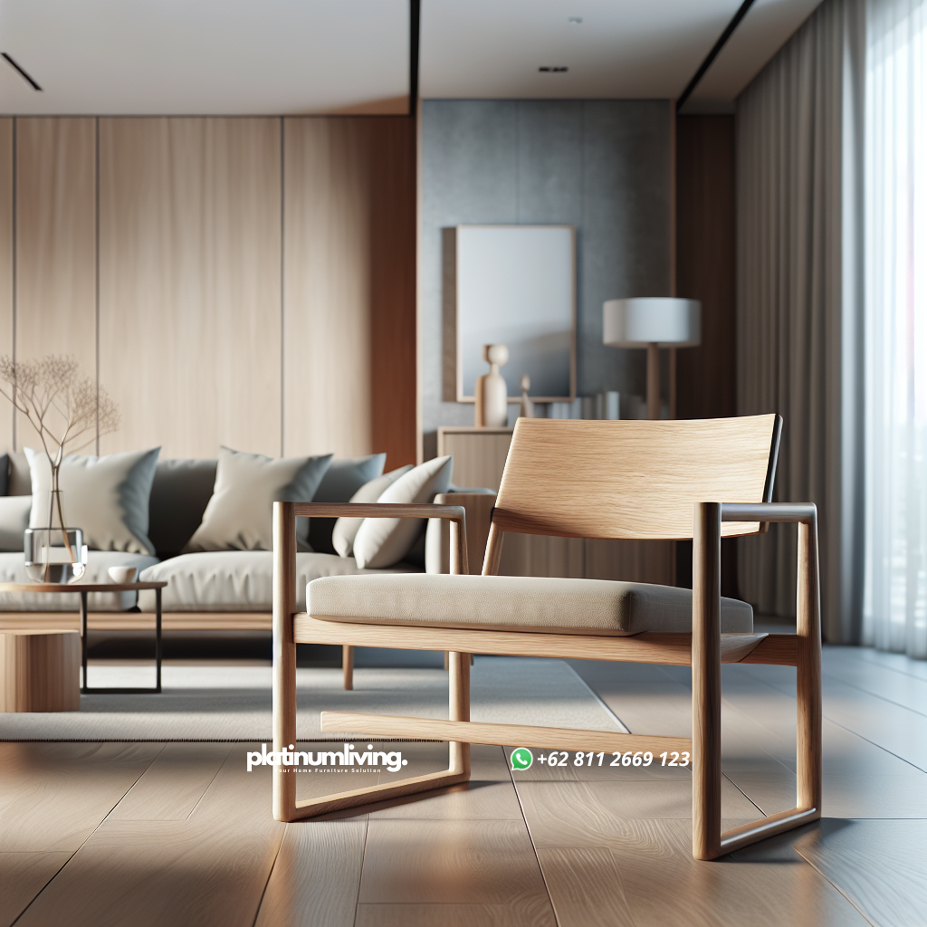 Kursi Kayu Minimalis Modern: Kombinasi Sempurna untuk Interior Rumah Anda 1 Kursi kayu minimalis modern dengan desain ergonomis dan finishing matte