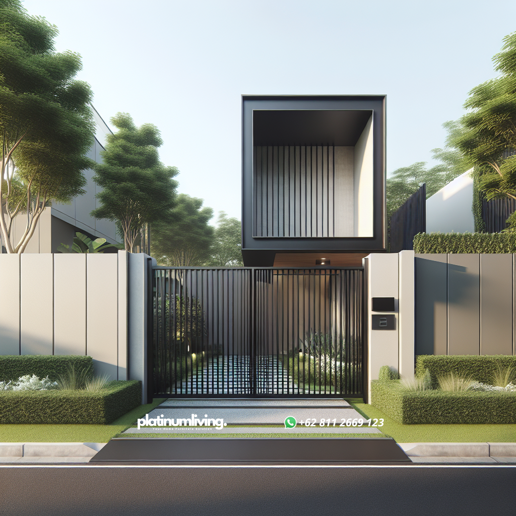 Memilih Pintu Pagar Minimalis: Kombinasi Keindahan dan Keamanan Rumah Modern 1 Pintu pagar minimalis dengan desain modern dan bahan besi hitam