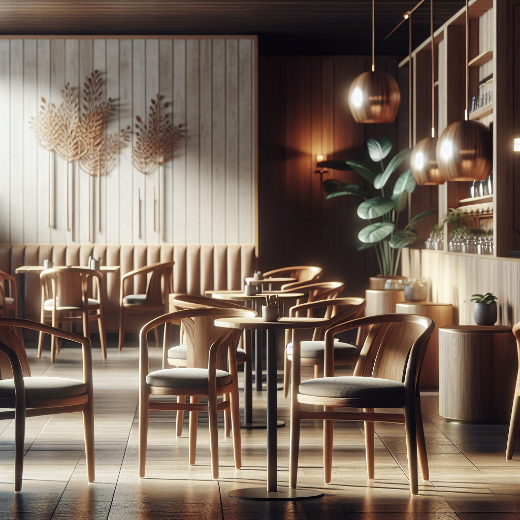 Mengenal Kursi Cafe Jati: Pilihan Elegan untuk Suasana Santai yang Nyaman 1 Kursi cafe dari kayu jati dengan desain elegan dan natural di ruang kafe modern