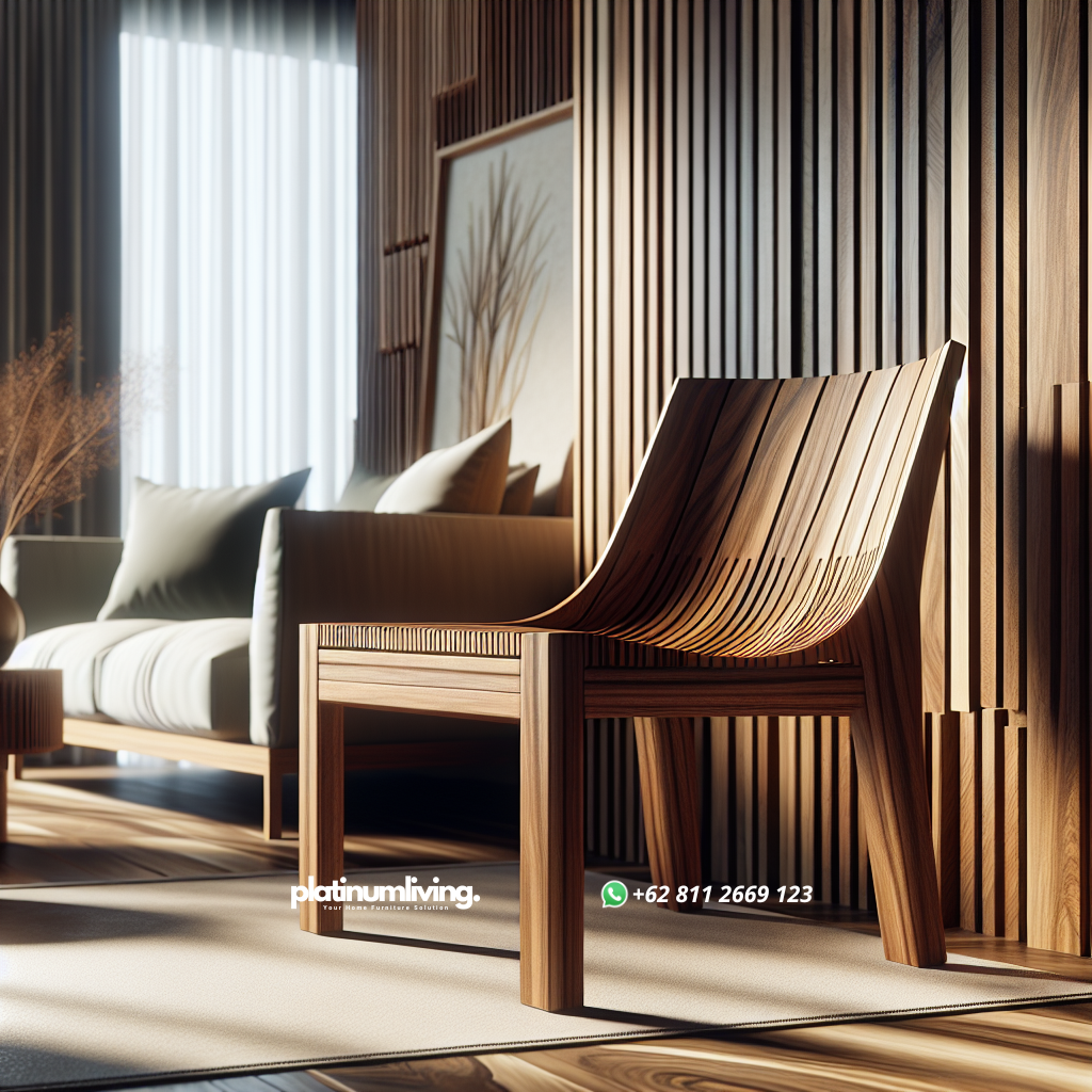 Mengenal Kursi Kayu: Keindahan, Kelebihan, dan Cara Merawatnya 1 wooden chair made of teak wood with natural sunlight
