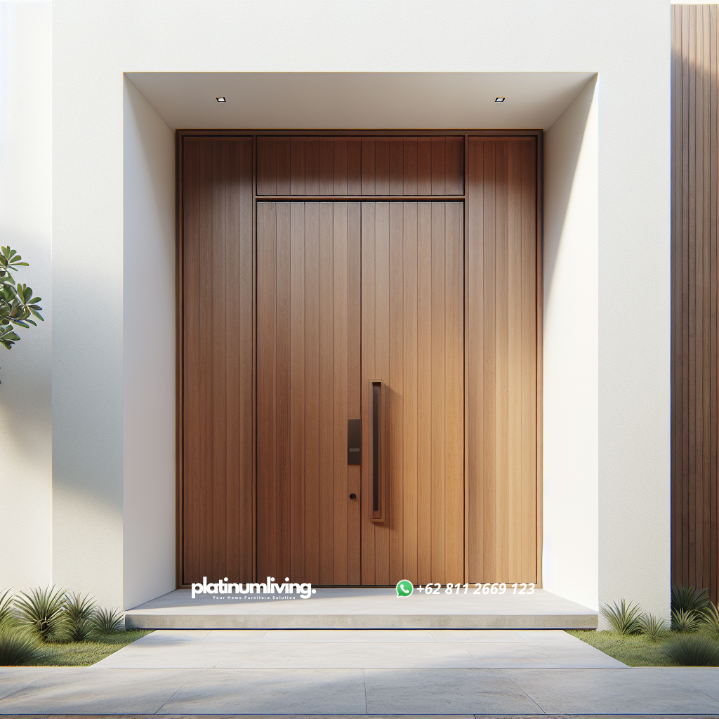 Pintu minimalis kayu dengan desain modern