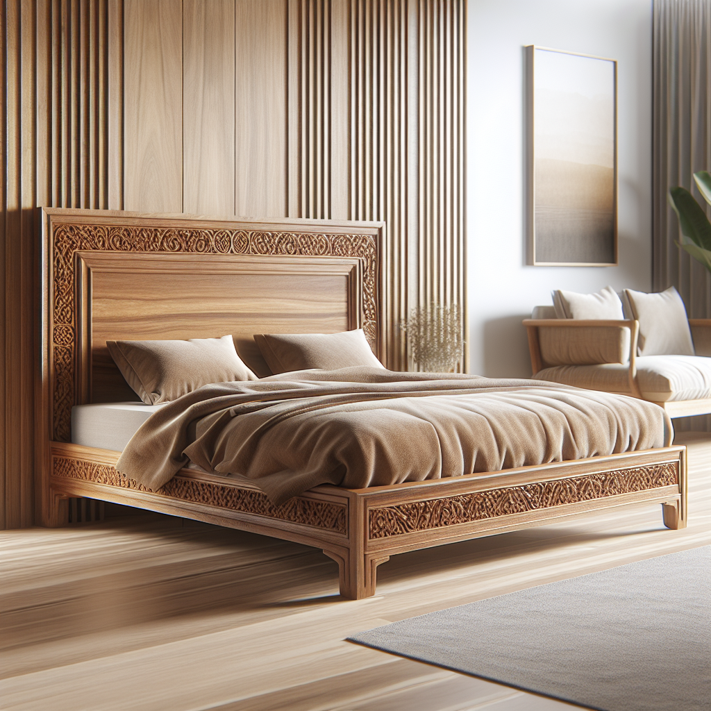 Dipan jati kayu dengan ukiran elegan dan finishing halus