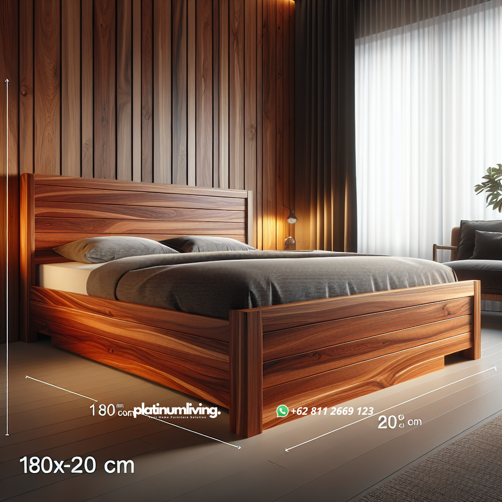Panduan Lengkap Harga Dipan Kayu Jati 180x200 Terbaru dan Berkualitas 1 Dipan kayu jati ukuran 180x200 cm dengan desain modern minimalis