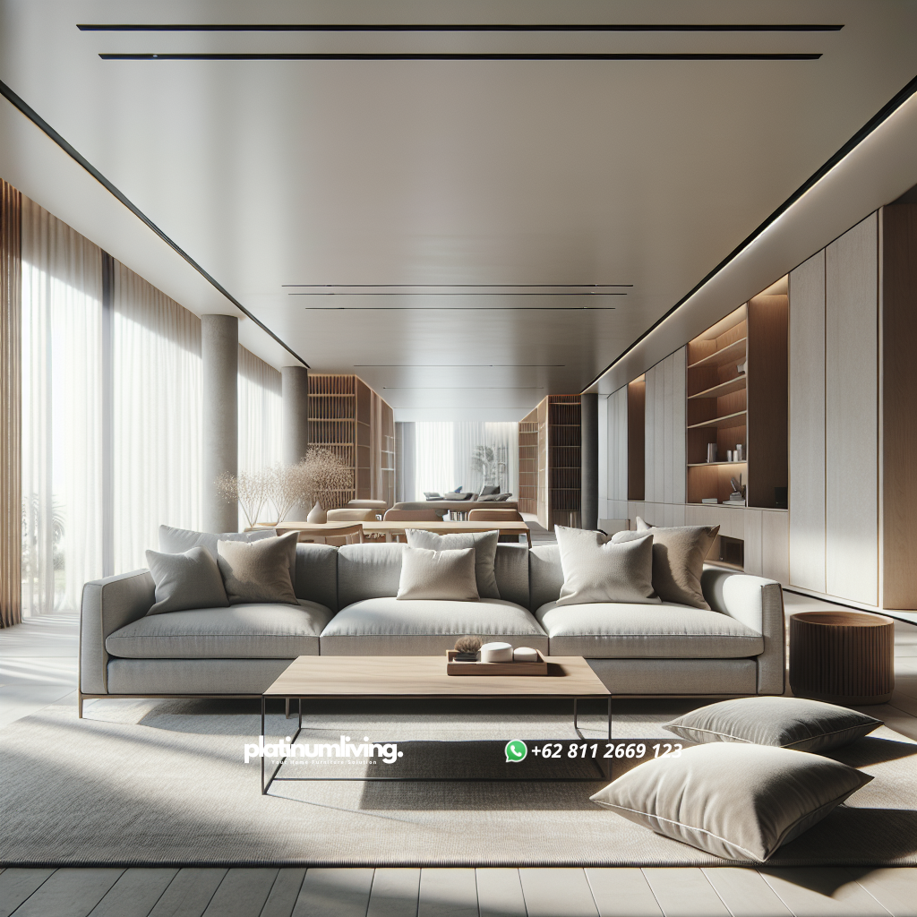 Panduan Lengkap Harga Sofa: Pilih Sofa yang Tepat Sesuai Anggaran dan Gaya 1 Modern sofa with fabric upholstery in living room