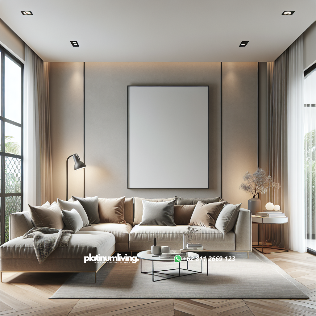 Sofa L-Shaped Modern di Ruang Tamu Minimalis