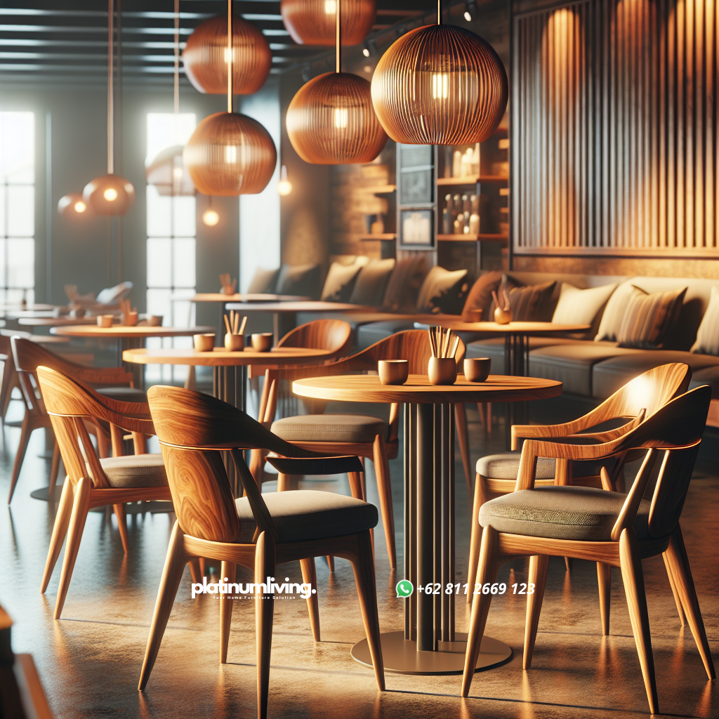 Panduan Lengkap Jual Kursi Cafe Jati Berkualitas di Pasar Rebo 1 Teak wood cafe chairs with natural wood grain in cafe interior
