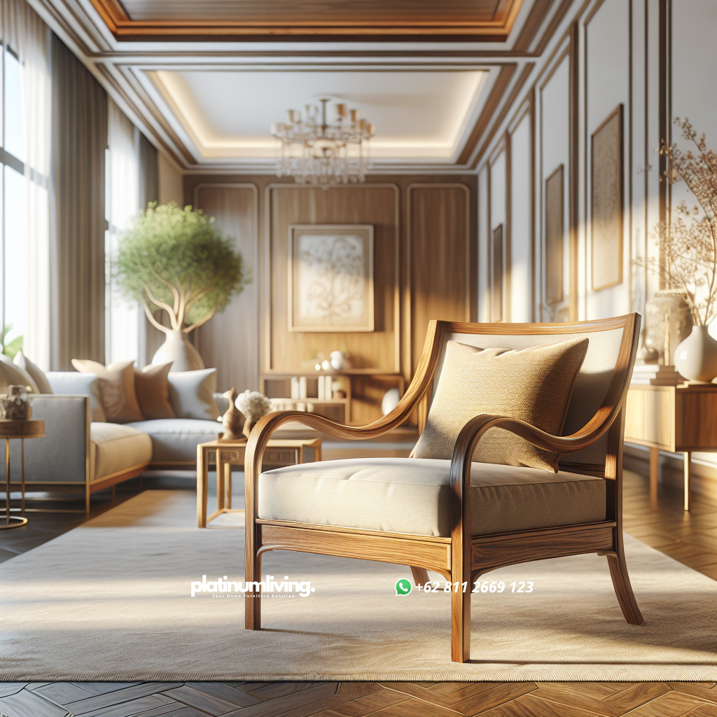 Panduan Memilih Kursi Jati Ruang Tamu yang Elegan dan Tahan Lama 1 Kursi jati ruang tamu dengan desain elegan dan modern