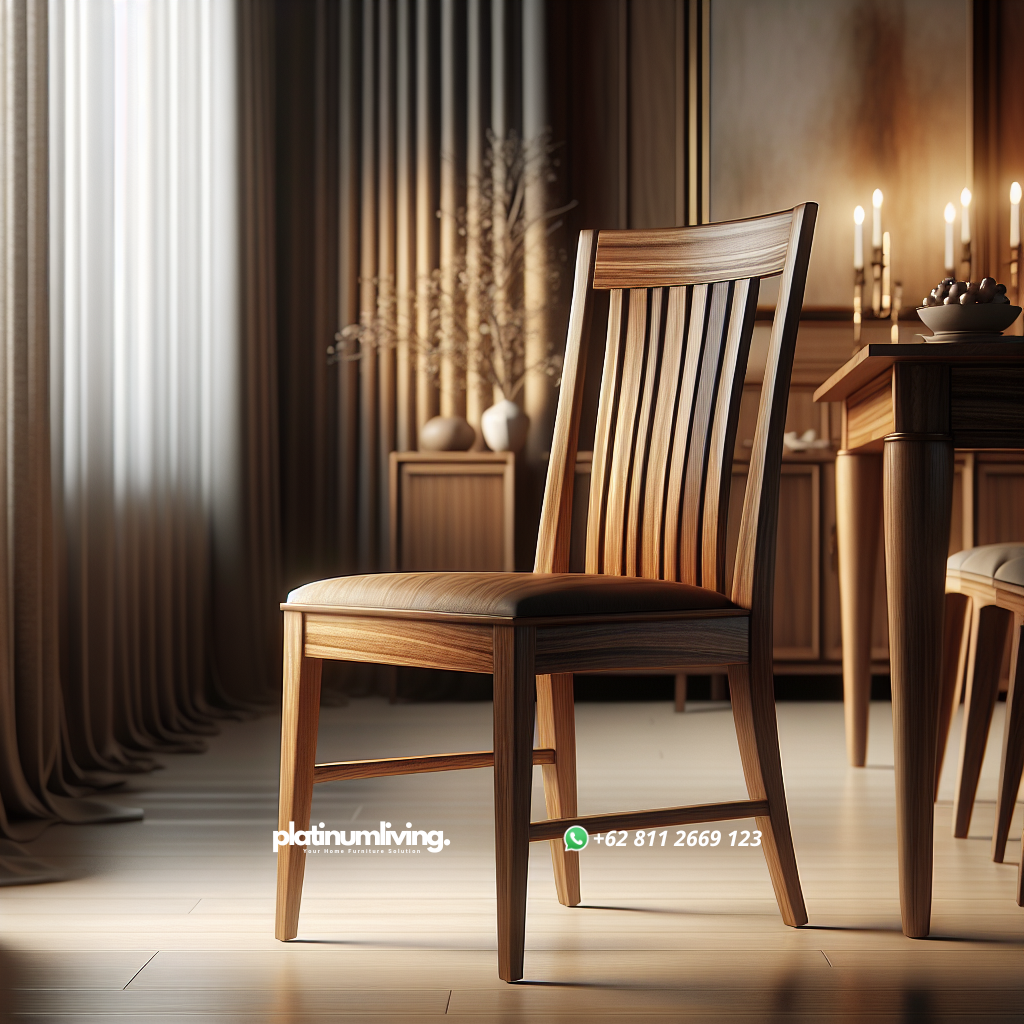 Panduan Memilih Kursi Makan Kayu yang Elegan dan Tahan Lama 1 Elegant wooden dining chair made of teak wood