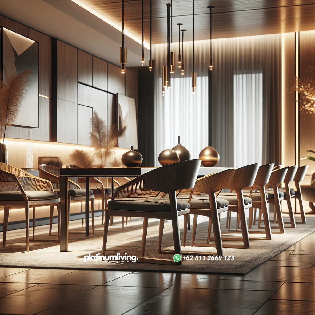 Panduan Memilih Kursi Makan yang Nyaman dan Stylish untuk Rumah Anda 1 Modern wooden and metal dining chair in a cozy dining room