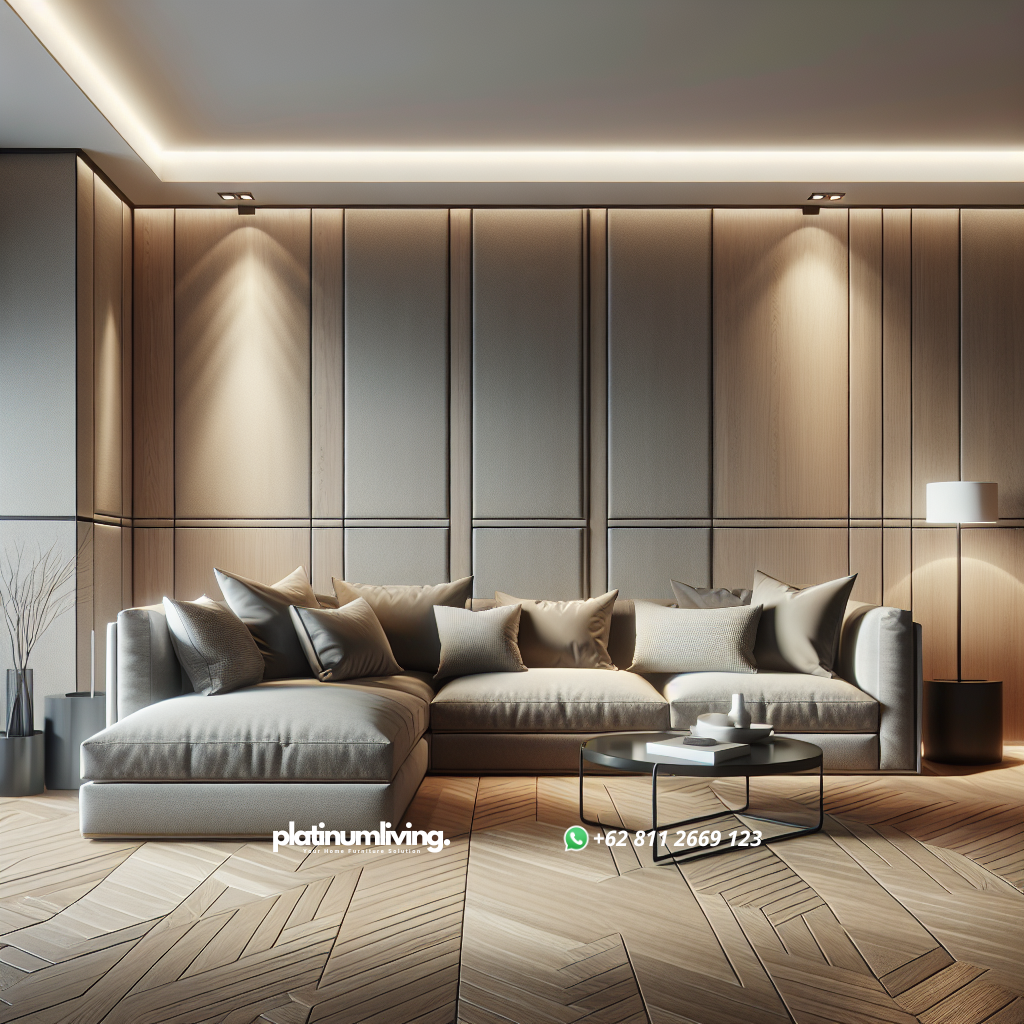 L-shaped sofa in modern living room setting