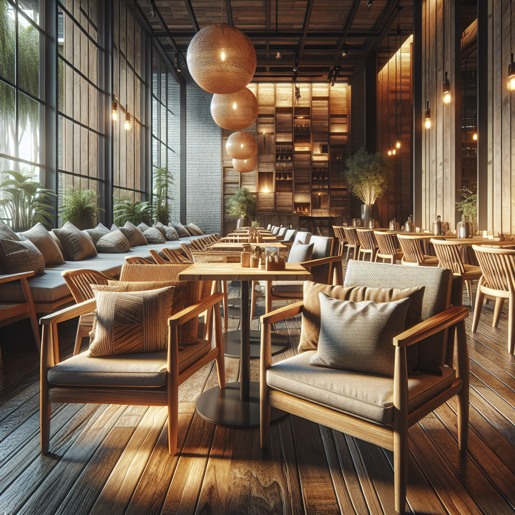 Kursi cafe dari kayu jati dengan desain modern dan nyaman