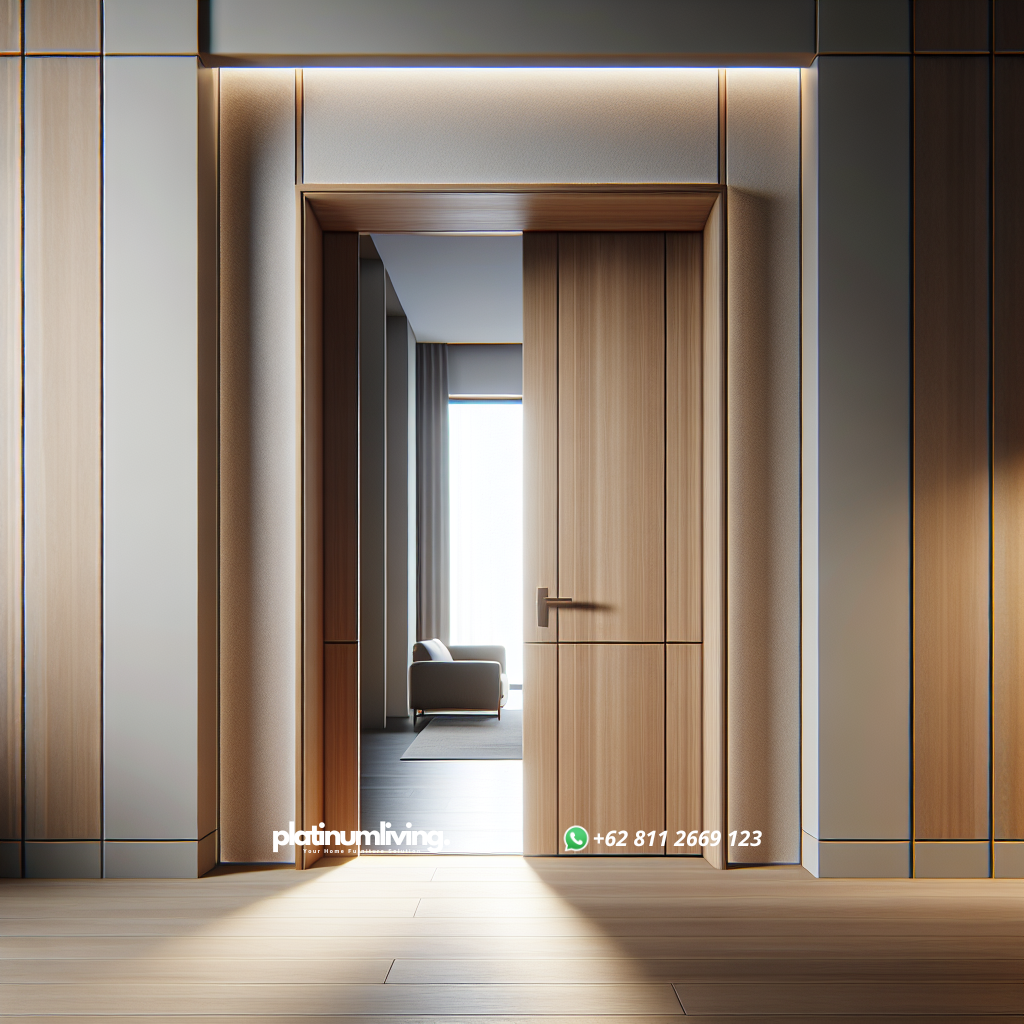 Pintu Kayu Minimalis: Pilihan Stylish untuk Hunian Modern 1 Pintu kayu minimalis dengan desain modern dan warna natural