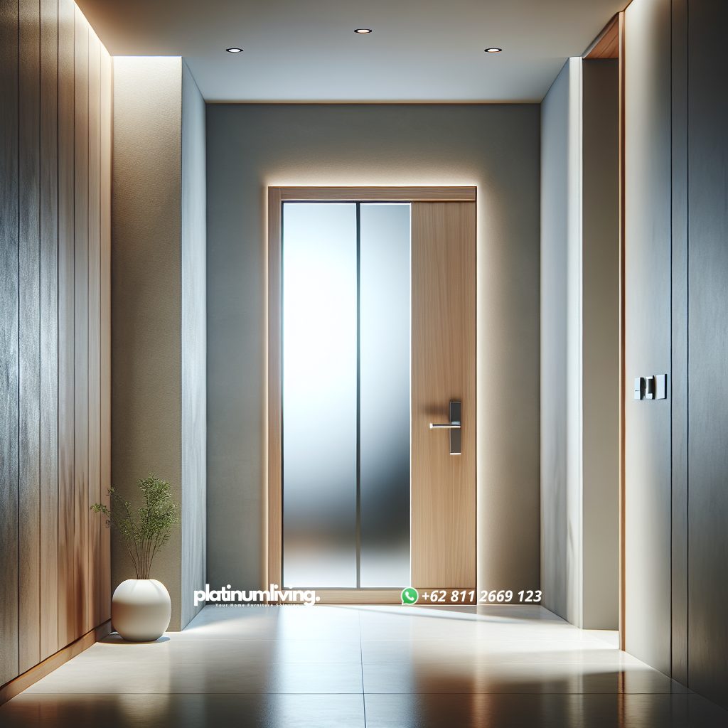 pintu minimalis 1 pintu terbaru desain kayu dan kaca