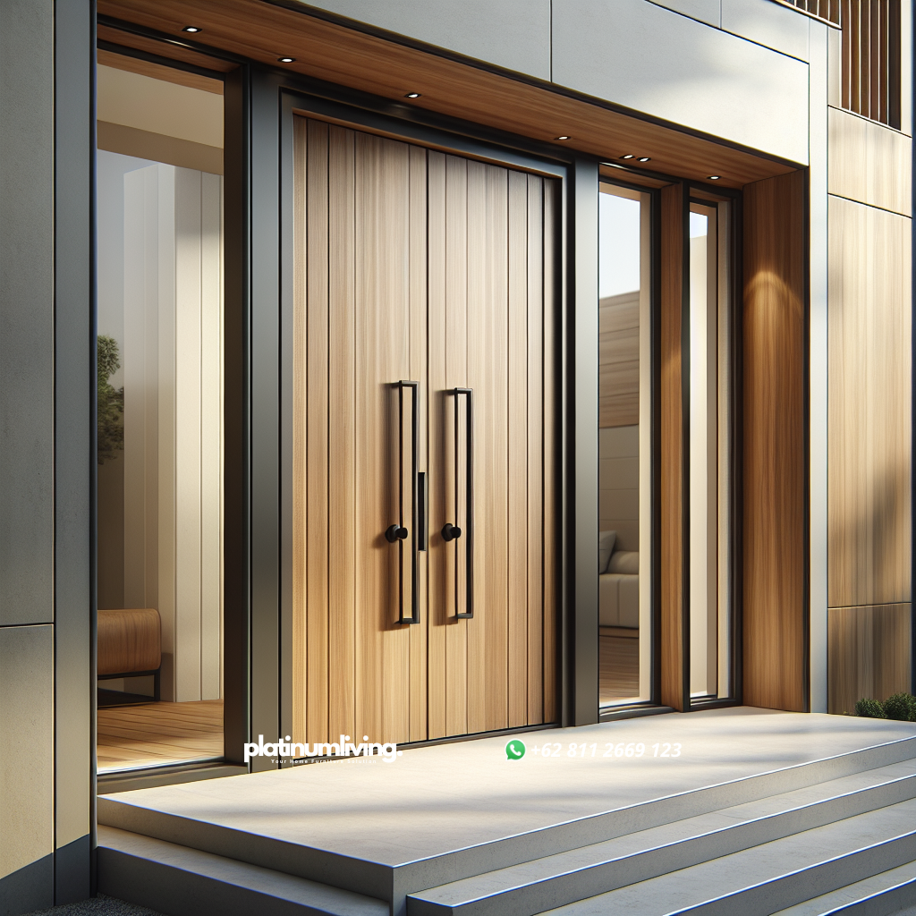 Pintu minimalis dua pintu dengan desain modern dan bahan kayu berkualitas