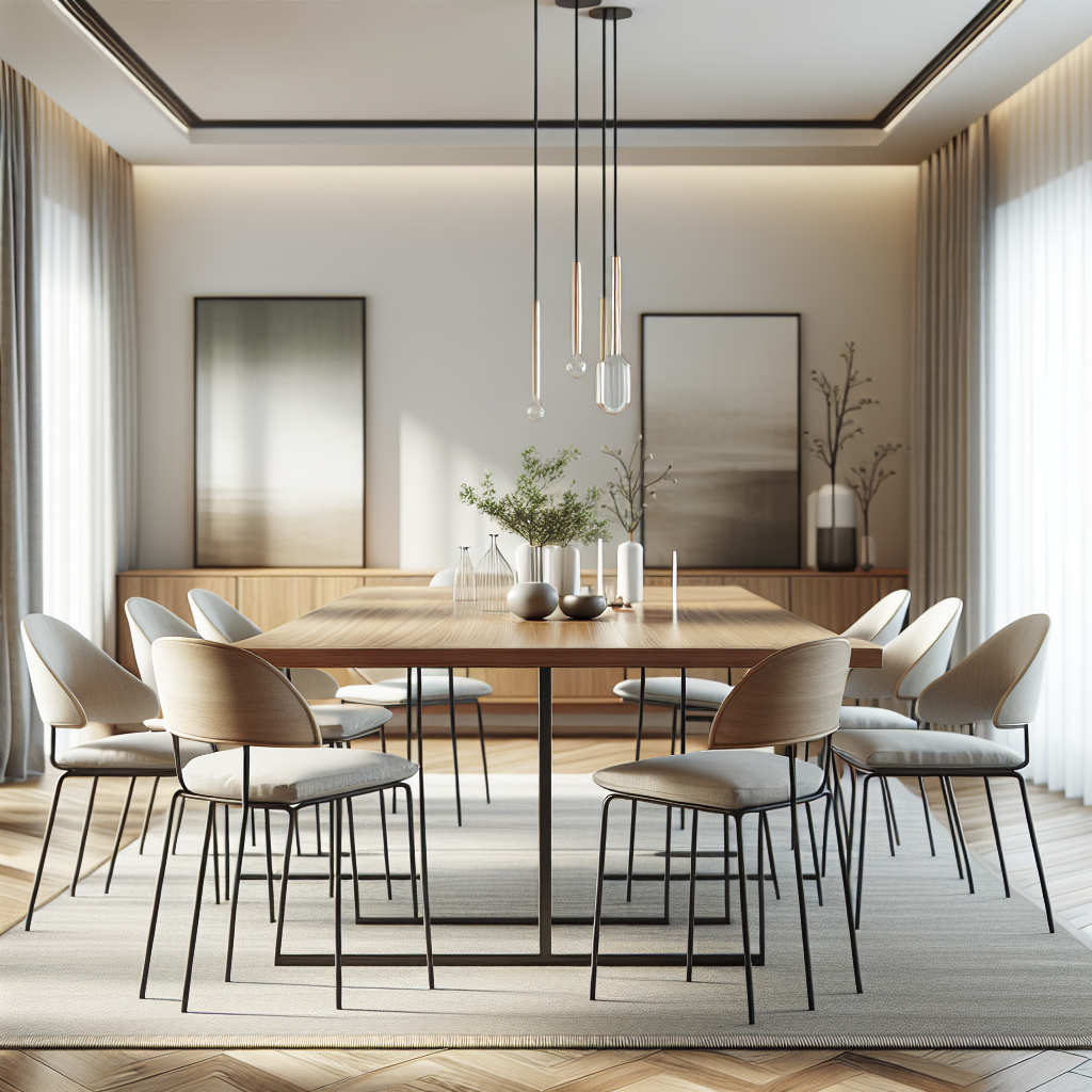 Meja makan minimalis modern dengan desain simpel dan elegan