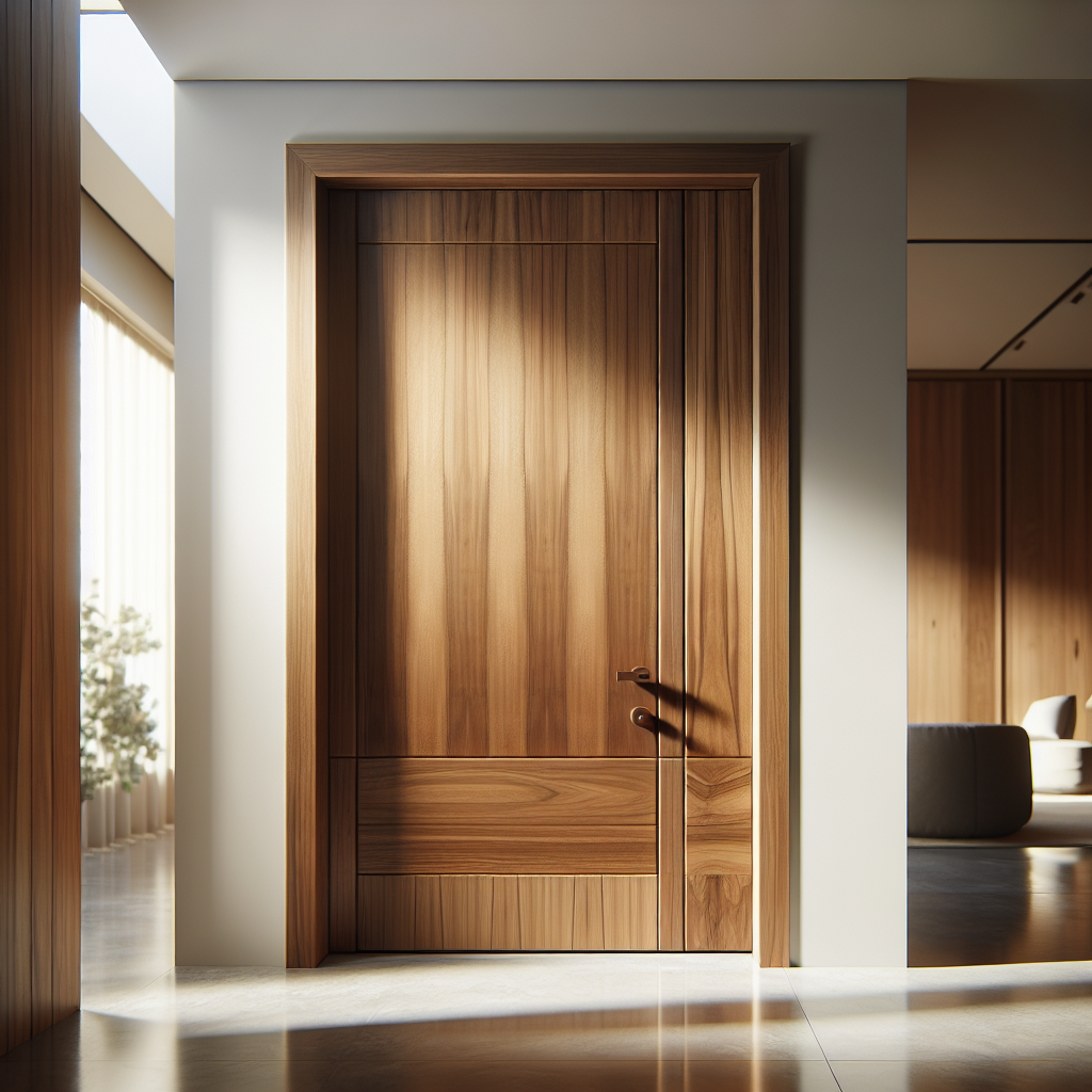 Pintu jati minimalis dengan kusen pintu kayu jati