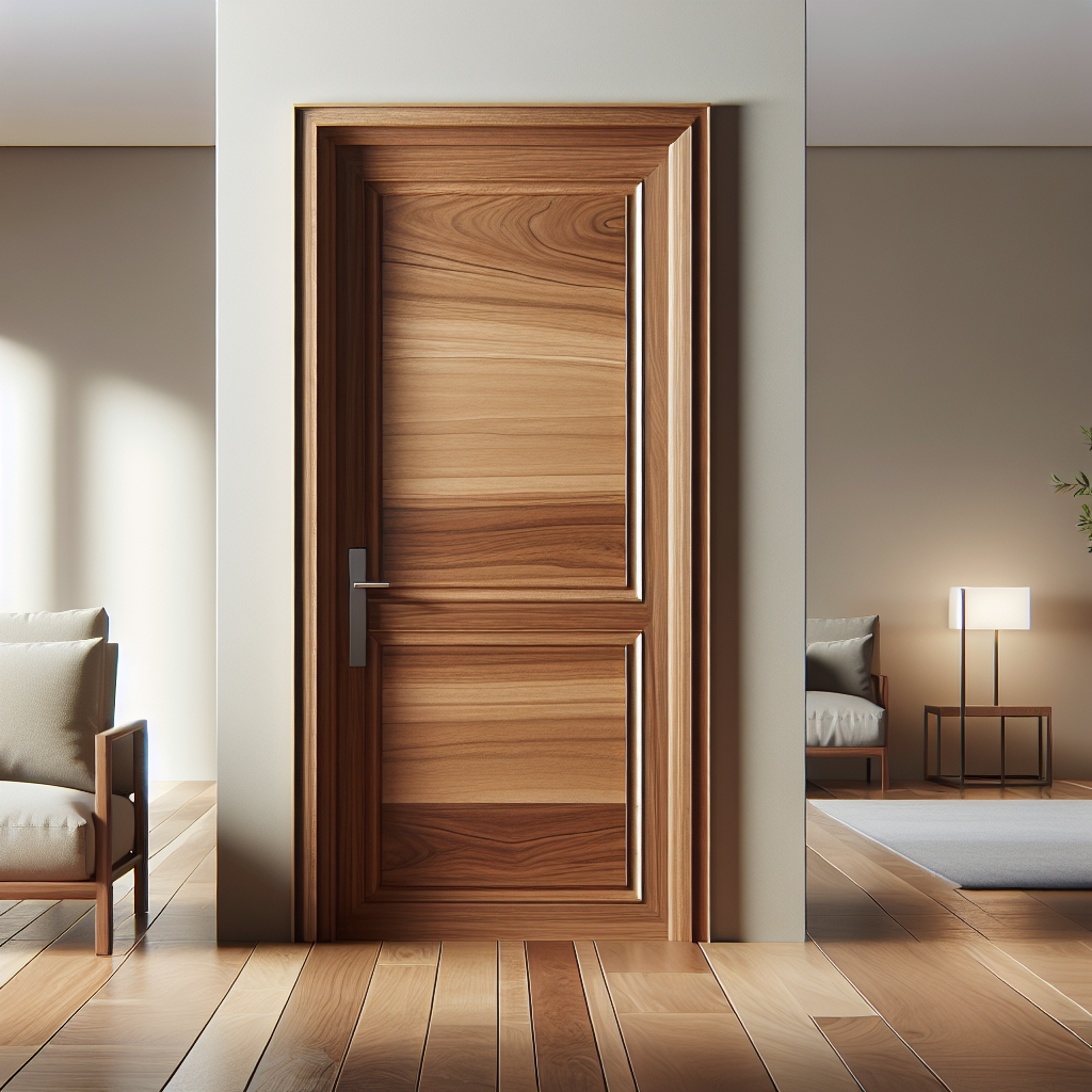 Pintu jati minimalis dengan kusen pintu dari kayu jati