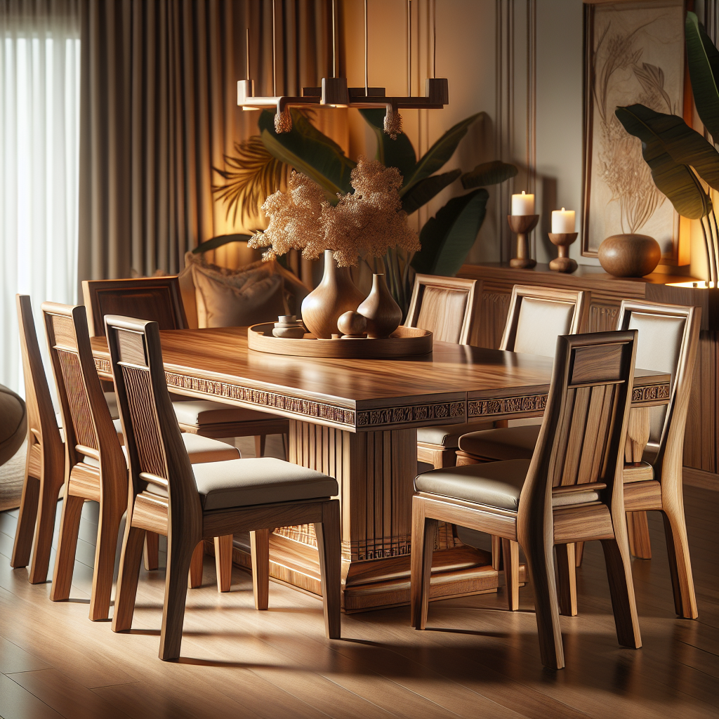 Set meja makan jati kursi 6 dengan desain elegan dari Platinumliving Jepara