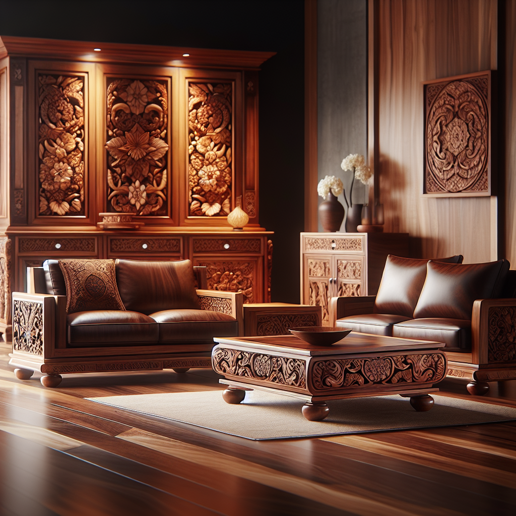 Furniture Jepara dari kayu jati, mahoni, dan sonokeling dengan ukiran detail