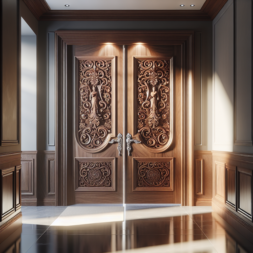 Pintu jati 2 pintu dengan desain elegan dari Platinumliving Furniture Jepara