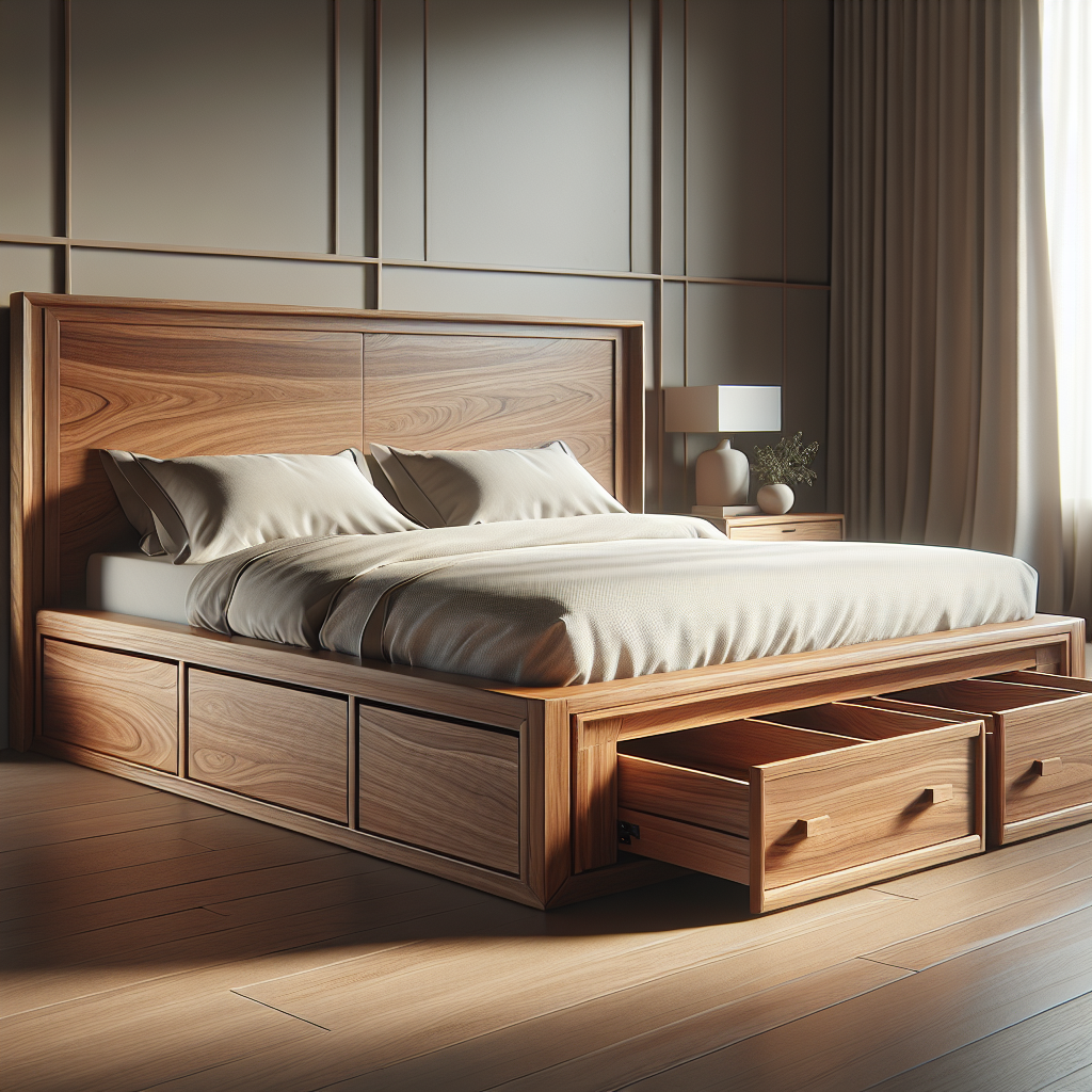 Keunggulan Tempat Tidur Jati Model Laci dari Duren Sawit: Fungsional dan Estetis 1 Tempat tidur jati model laci dengan desain modern dan fungsional