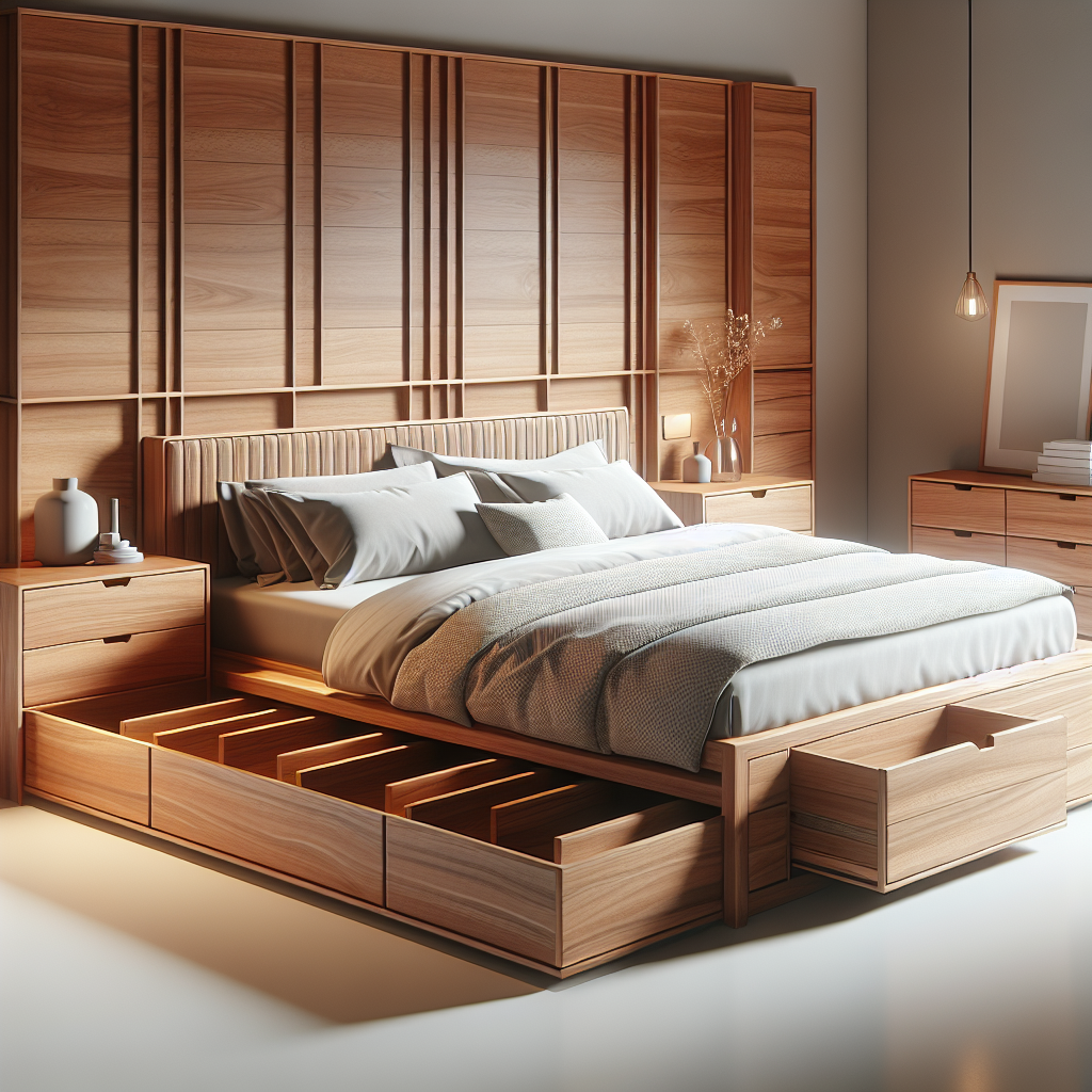 Keunggulan dan Keindahan Tempat Tidur Jati Model Laci Cipayung 1 Tempat tidur kayu jati model laci dengan desain minimalis Cipayung