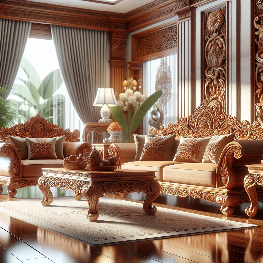 Mebel Jepara ukiran kayu jati dengan desain klasik dan elegan