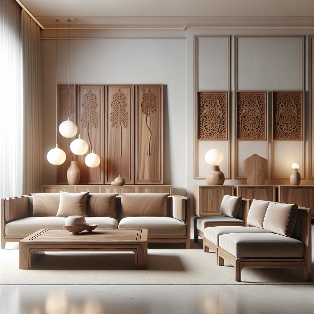 Set mebel Jepara minimalis dari kayu jati dengan desain modern