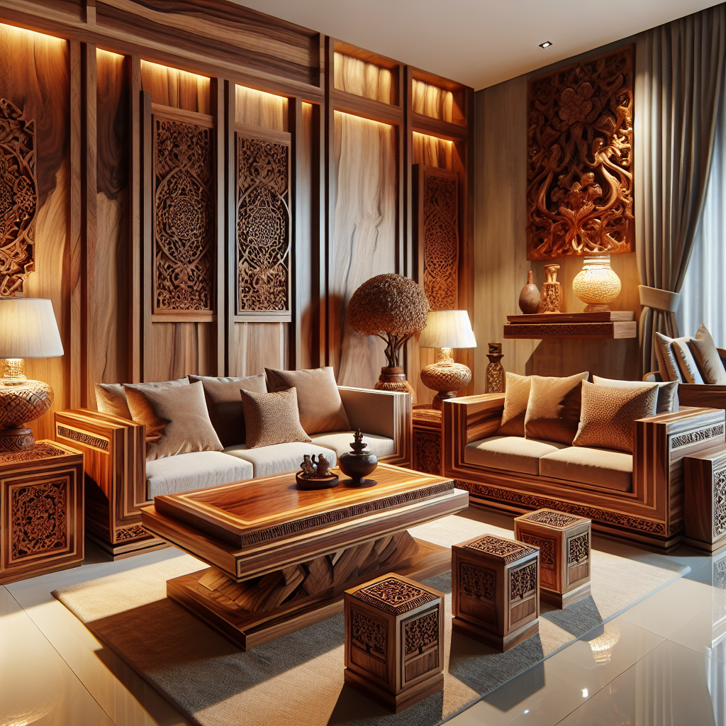 Set mebel Jepara terbaru dengan ukiran khas dan desain modern dari Platinumliving