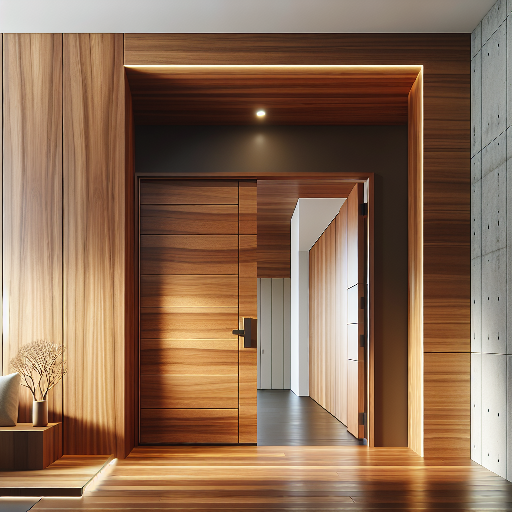 Model pintu kayu jati terbaru dengan desain modern minimalis