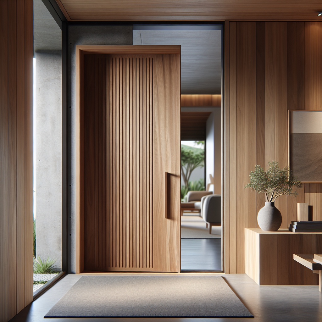 Pintu jati minimalis berkualitas tinggi dengan desain modern