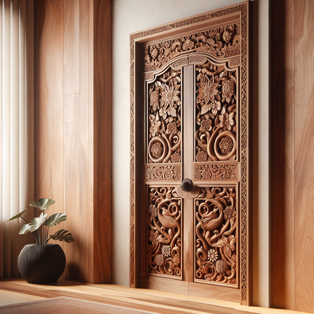 Pintu ukir Jepara terbaru dengan desain elegan dan motif tradisional
