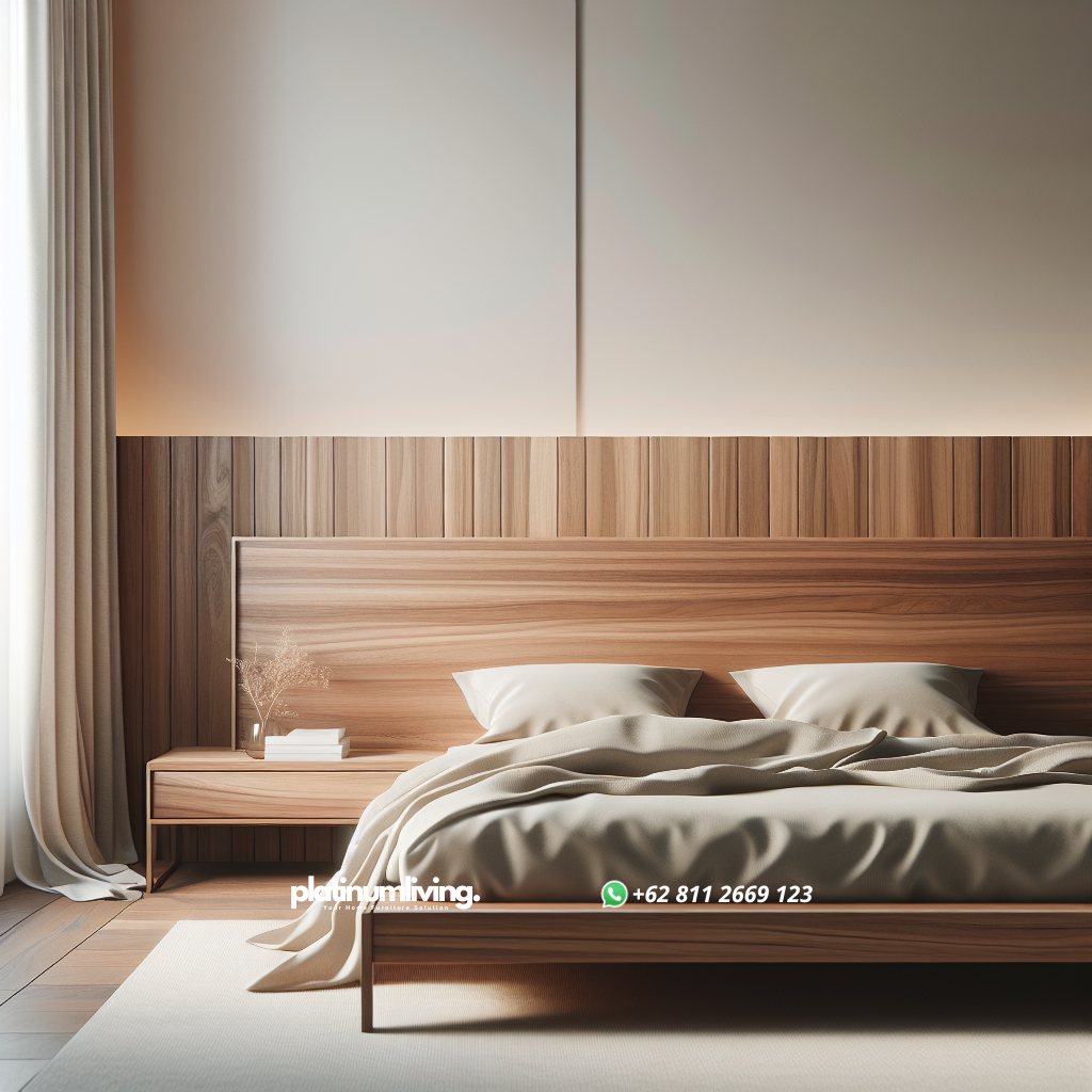 Ranjang Jati Minimalis Custom: Kombinasi Sempurna Antara Keindahan dan Fungsionalitas 1 Ranjang jati minimalis custom dengan desain modern dan natural