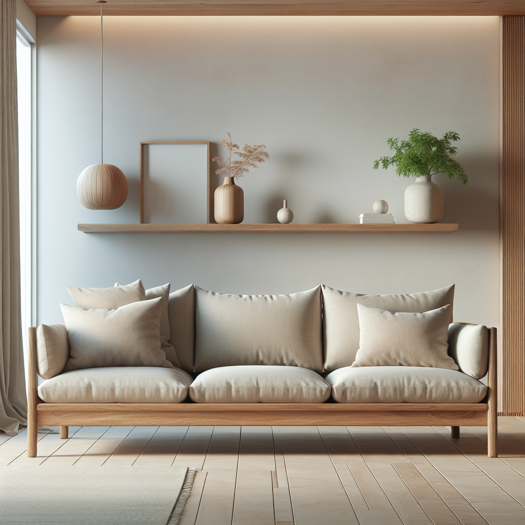 Sofa jati minimalis modern berpose di ruang tamu bergaya minimalis