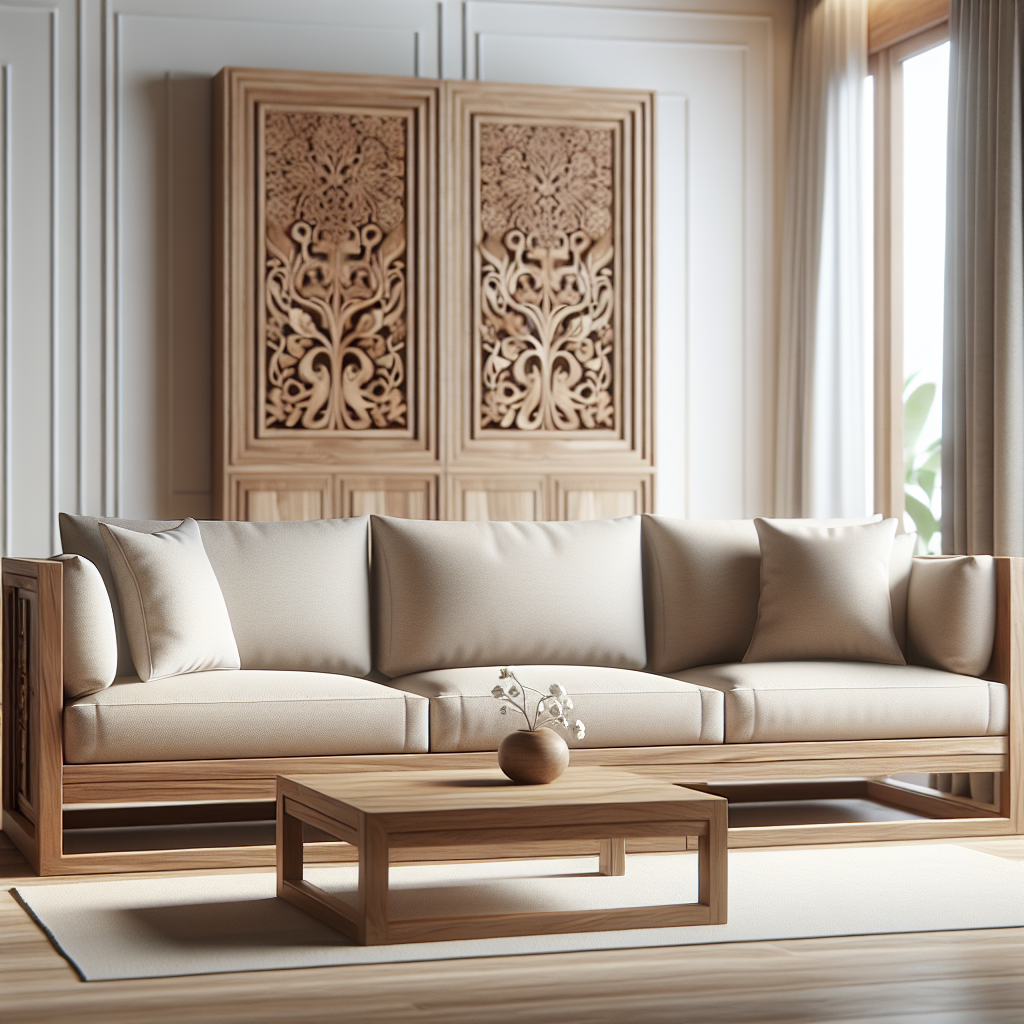 Sofa Jati Minimalis Modern dari Platinumliving Furniture Jepara, Pilihan Elegan untuk Hunian Anda 1 Sofa jati minimalis modern dengan sentuhan ukiran Jepara di ruang tamu