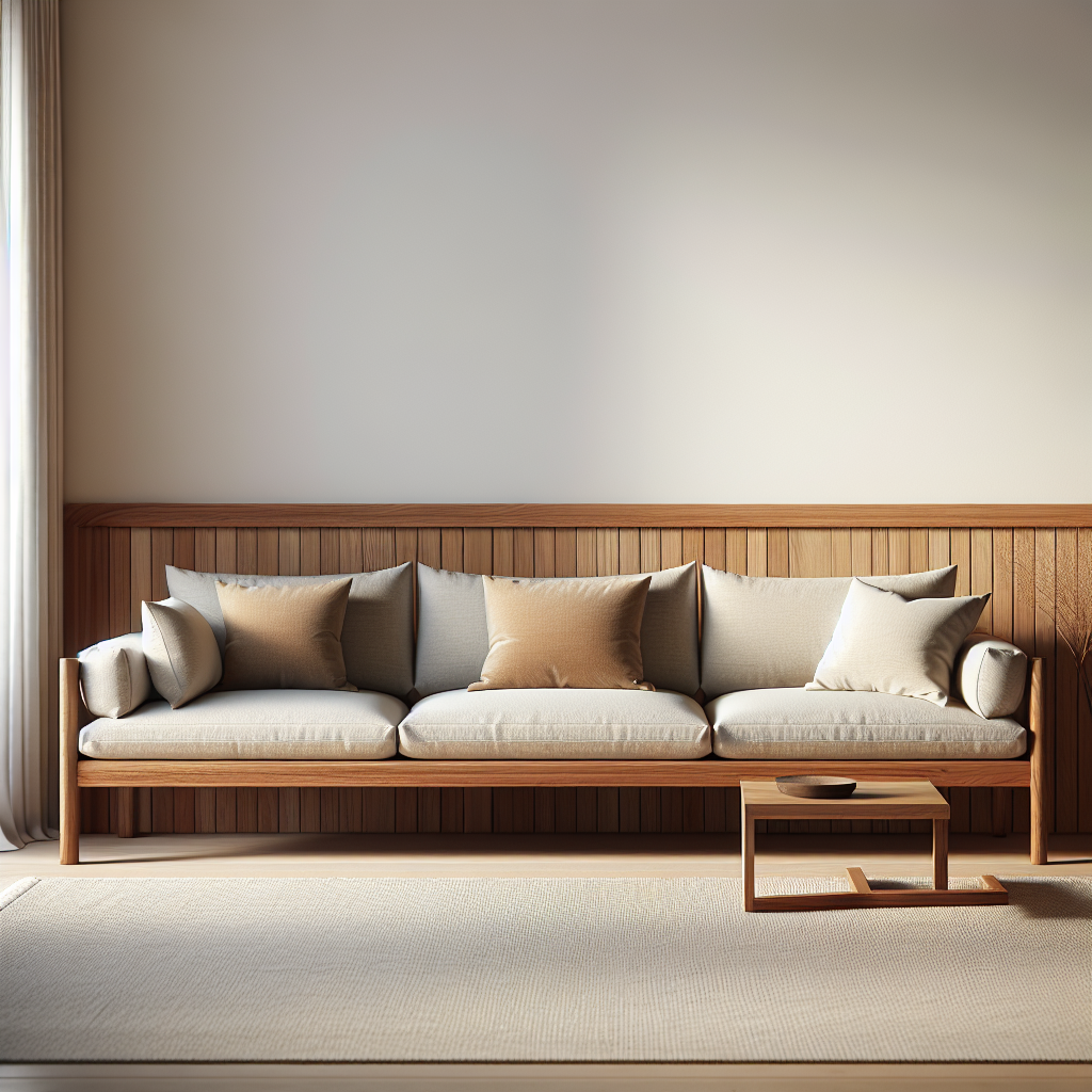 Sofa jati minimalis murah dengan bantalan empuk dan desain sederhana