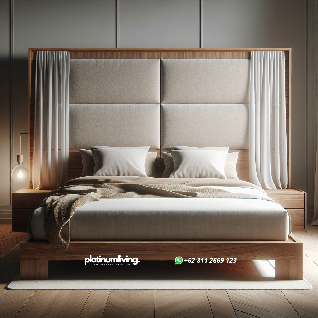 Tempat Tidur Jati Minimalis Sandara Busa: Kombinasi Elegan dan Kenyamanan Maksimal 1 Tempat tidur jati minimalis Sandara dengan sandaran busa nyaman