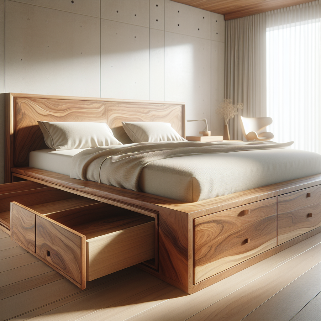 Tempat Tidur Jati Model Laci Cipongkor: Kombinasi Elegan antara Fungsi dan Keindahan 1 Tempat tidur jati dengan laci model Cipongkor di kamar tidur modern