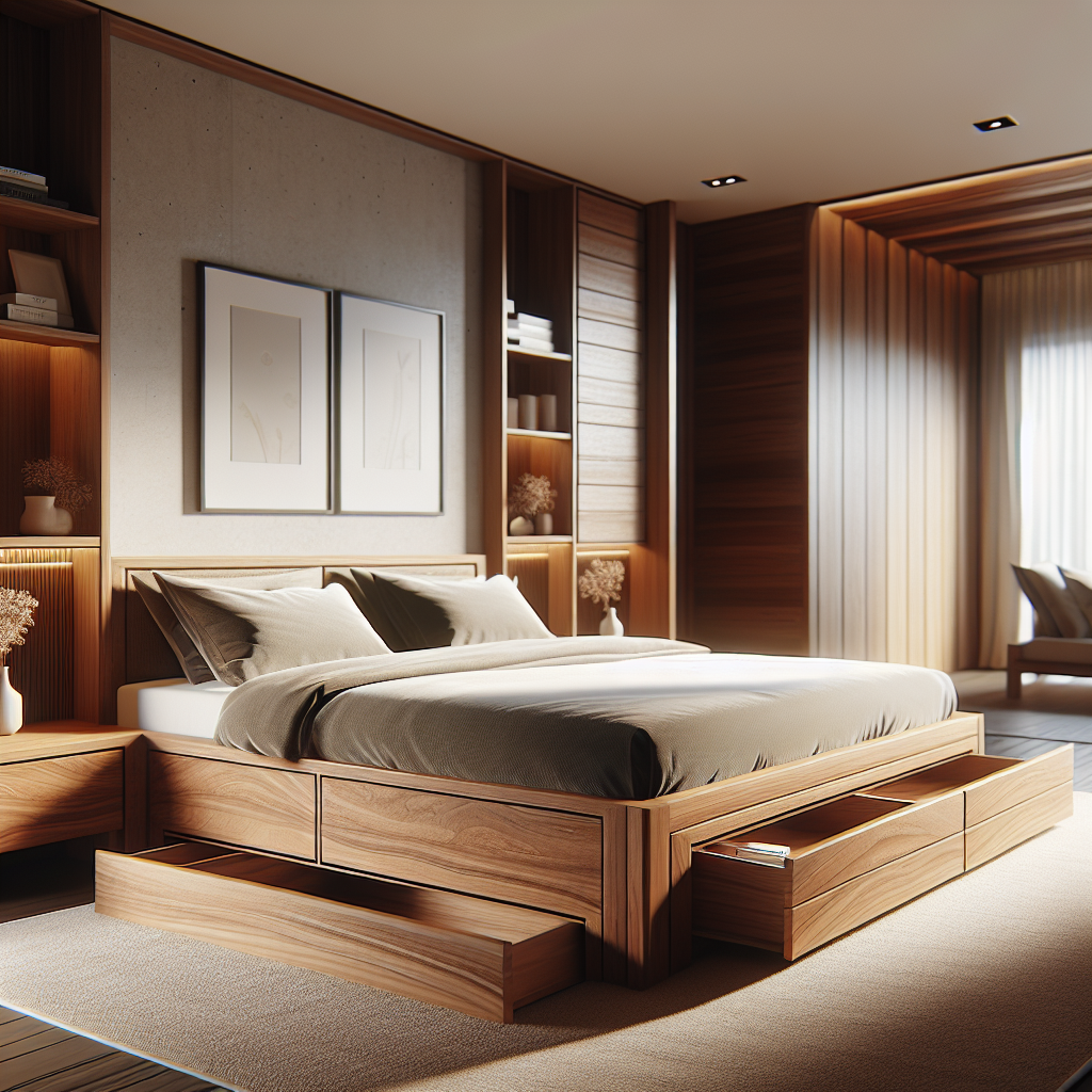 Tempat Tidur Jati Model Laci dengan Desain Minimalis di Denpasar Timur