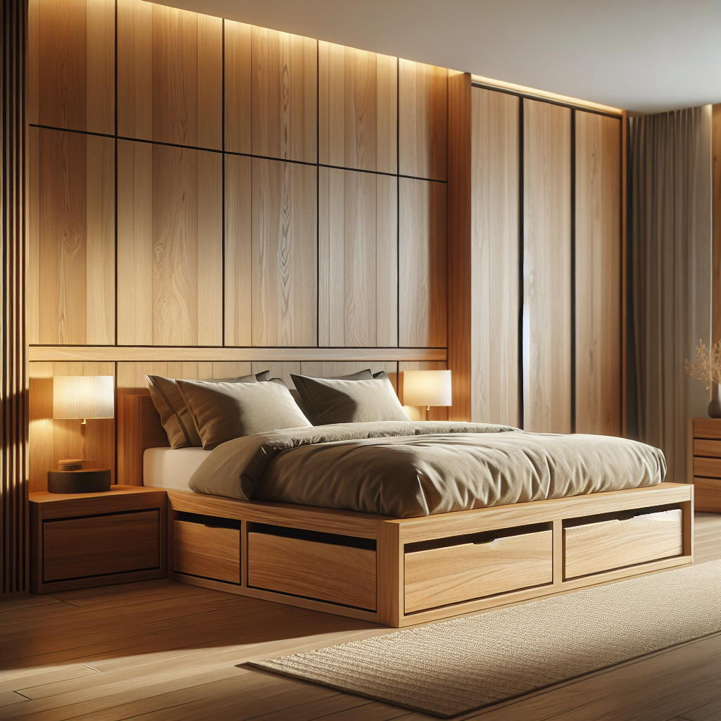 Tempat Tidur Jati Model Laci Tabanan: Kombinasi Estetika dan Fungsionalitas untuk Kamar Anda 1 Tempat tidur jati model laci Tabanan dengan desain minimalis dan fungsional di kamar tidur modern