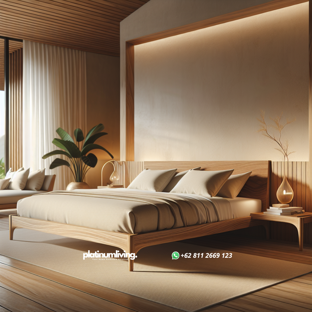 Tempat tidur minimalis dari kayu jati berkualitas untuk villa