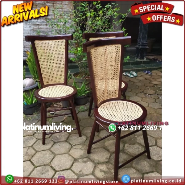Kursi Makan Jati Teak Rattan Chair Kursi Cafe Kursi Makan Cafe Interior Cafe