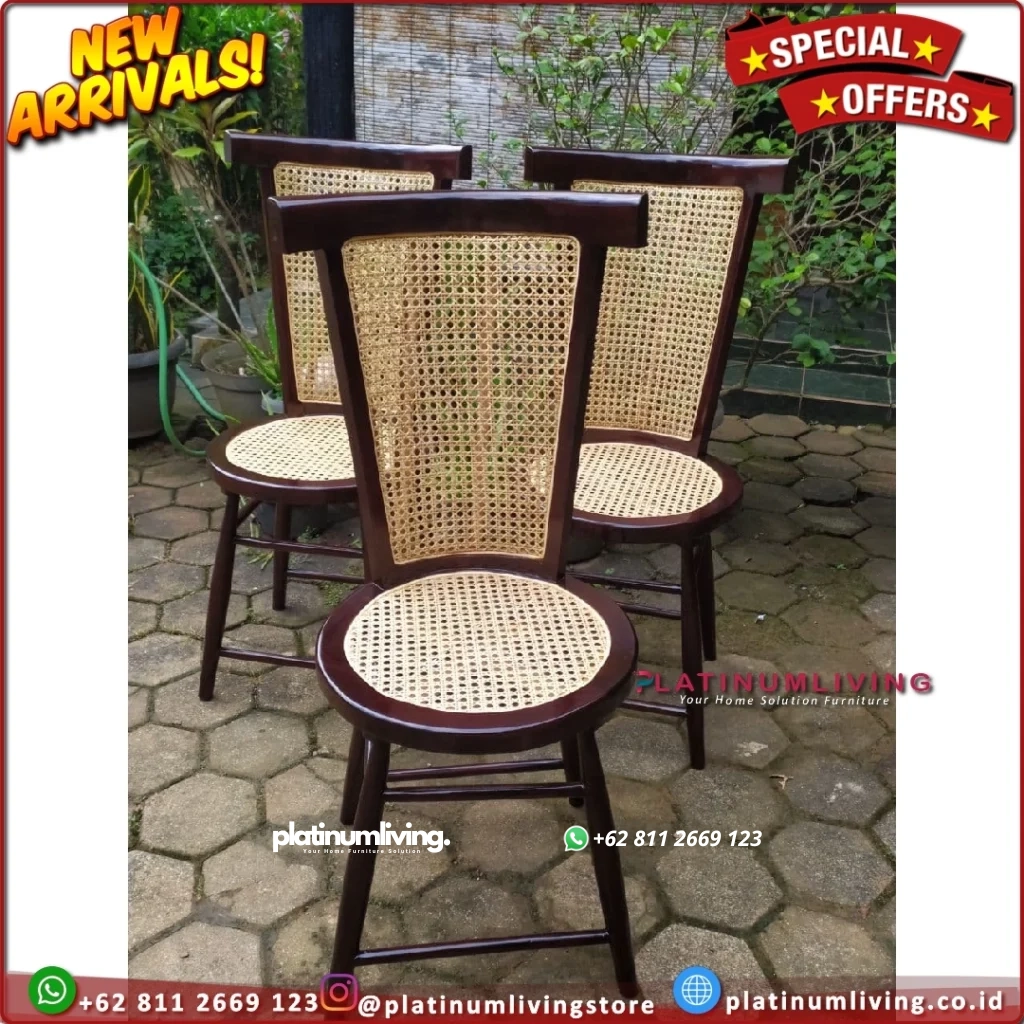 Kursi Makan Jati Teak Rattan Chair Kursi Cafe Kursi Makan  Cafe Interior Cafe