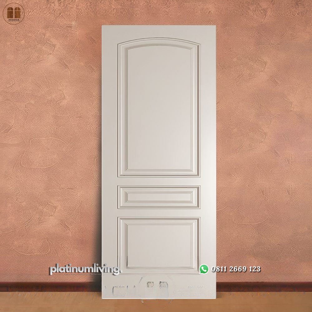 Daun pintu cat putih kayu solid mahoni 1 daun PJ-287 platinumliving furniture jepara 1 Daun pintu cat putih kayu solid mahoni 1 daun PJ-287 platinumliving furniture jepara 1