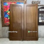 Daun pintu jati double minimalis ukir kawung PJ-69 platinumliving furniture jepara