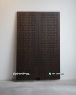 Daun Pintu Jati Double Solid Square Dark Brown PJ-384 platinumliving furniture jepara