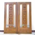 Daun pintu jati jepara klasik panel plus kaca double PJ-31 platinumliving furniture jepara